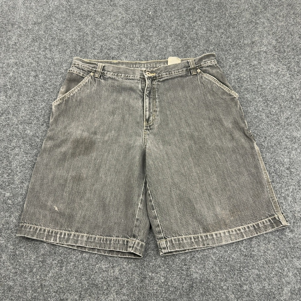 High Sierra Denim Shorts Mens 38 Gray Cotton Carpenter Utility Workwear Gorpcore